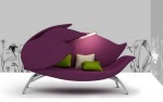 modern purple lily flower sofa