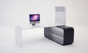 minimalist sunset office workstation