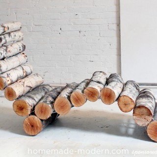 Diy log lounge chair5