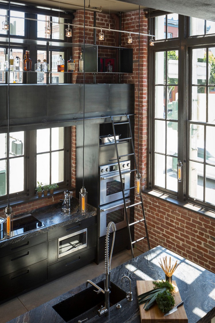 Unique Industrial Modern Kitchen Designs for Large Space