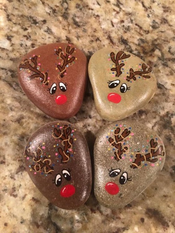 Christmas painting on stones and pebbles 125 ideas for creativity with