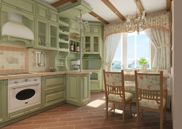 small kitchen in the style of Provence20