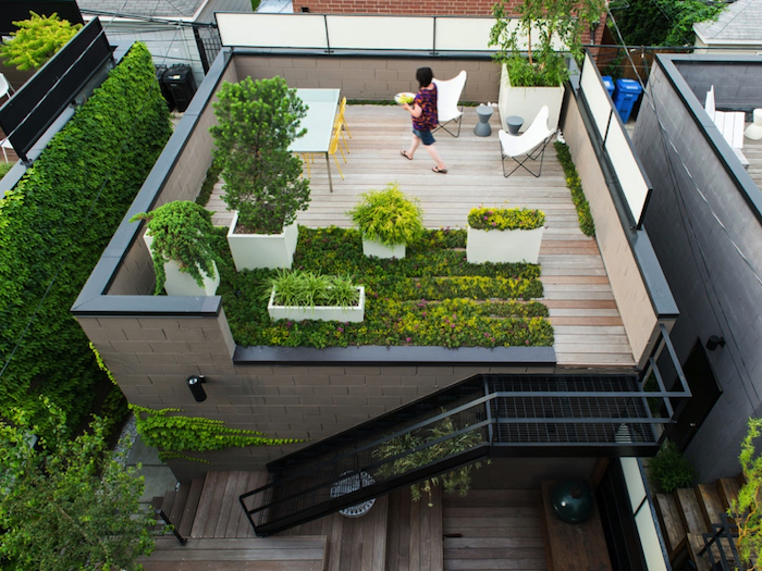 Rooftop Patio Design Ideas Within Wonderful Exterior Modern Minimalist Rooftop Patio With Greenery And Wood For Rooftop Patio Design Ideas - Home Improvement