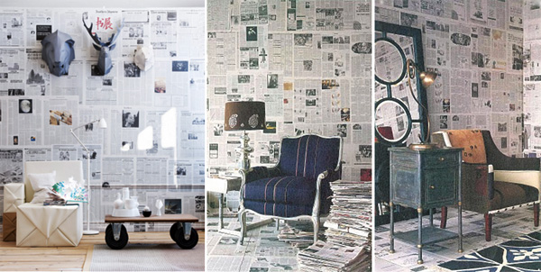 Wallpaper for your walls  made from Newspapers  My desired 