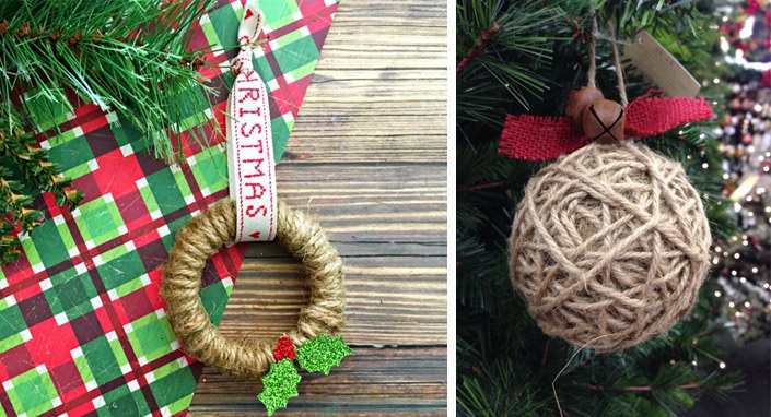 Gorgeous diy rustic Christmas ornaments made of string  My desired home