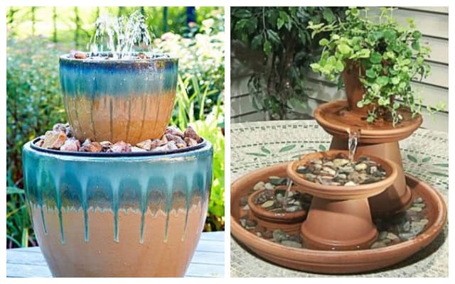 Amazing garden decorations with small and big clay pots