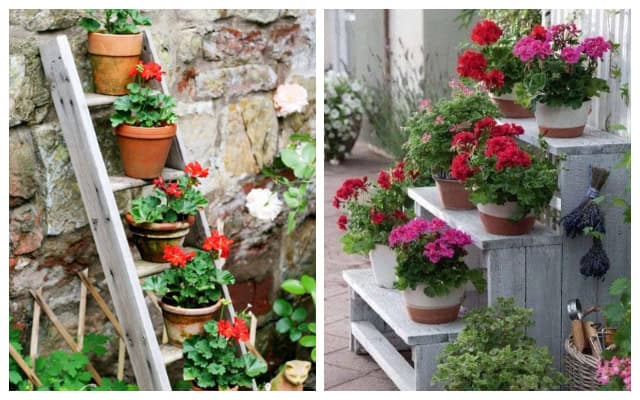 Amazing garden decorations with small and big clay pots
