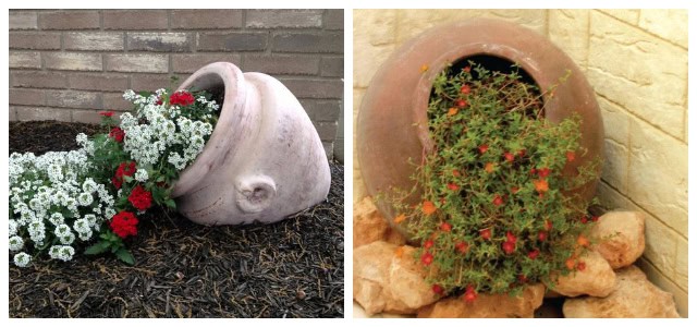 Amazing garden decorations with small and big clay pots