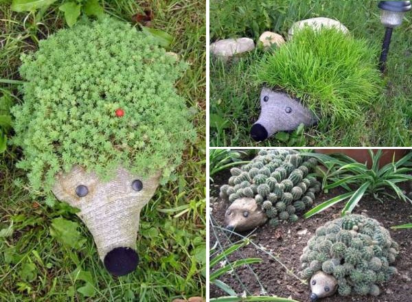 DIY Hedgehog planters: Incredible decor for the garden from a plastic bottle
