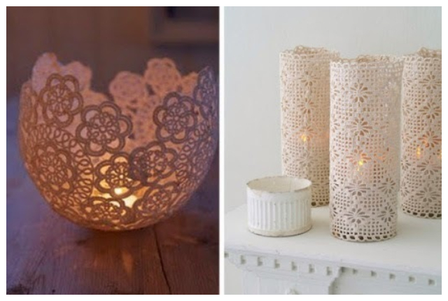 Wonderful Diy craft ideas from doilies and lace for your home decoration