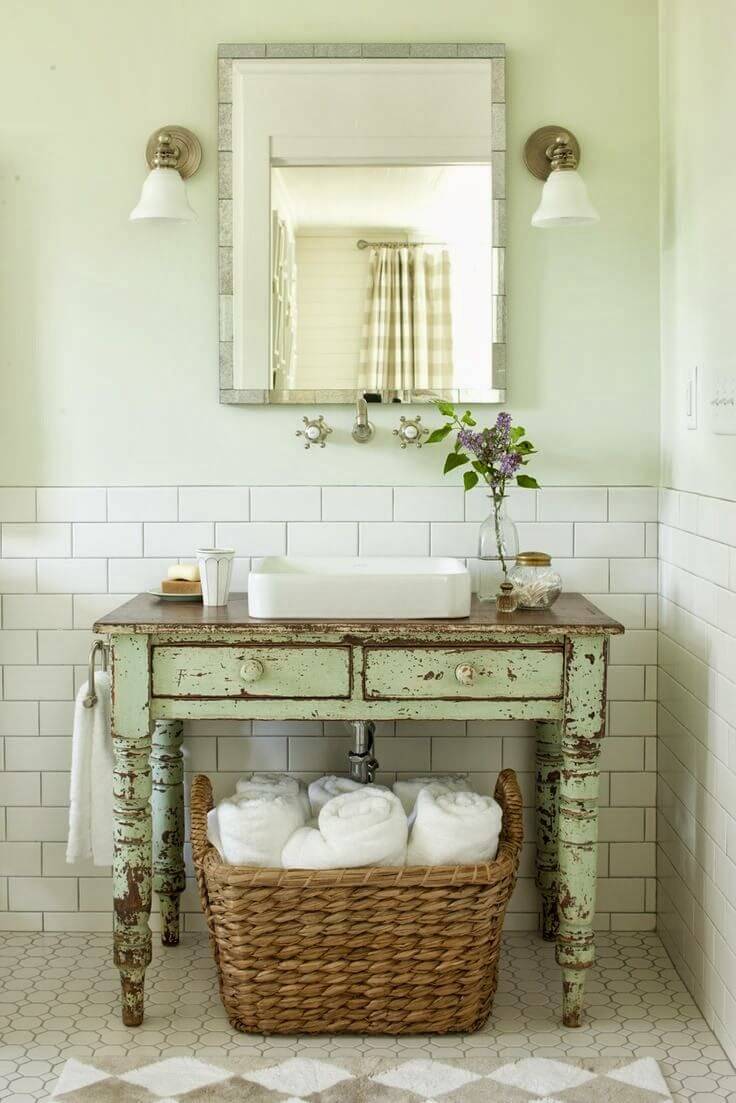 Wonderful ideas for decorating your bathroom in shabby chic style