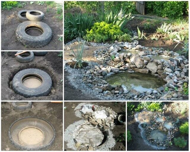How to make a small DIY pond from a tire for your garden