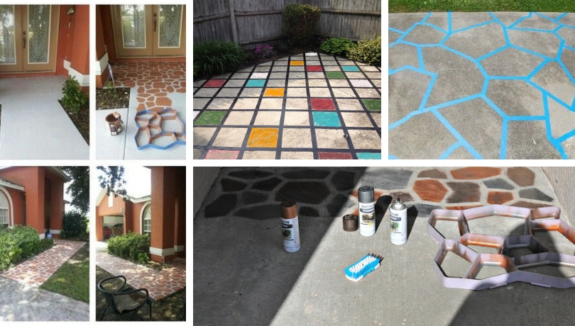 DIY ideas: How To Paint Your Cement Floors And Convert It To A Beautiful Pavement – Instructions + Video