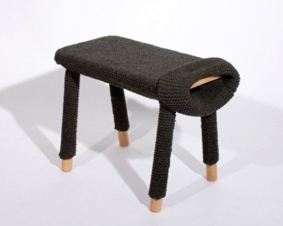 Cool knitted covers for furniture and accessories in the interior