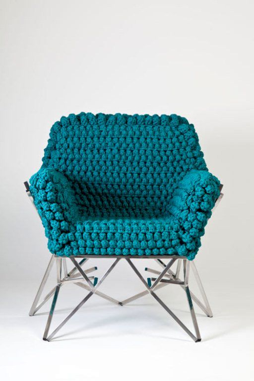 Cool knitted covers for furniture and accessories in the interior