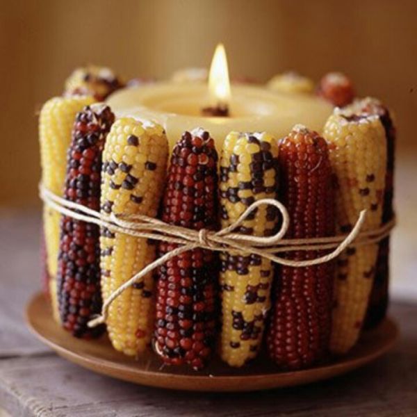 DIY Autumn decorations with beautiful and colorful candles