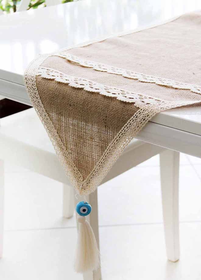 Use burlap in a new role: pretty and practical DIY tablecloths