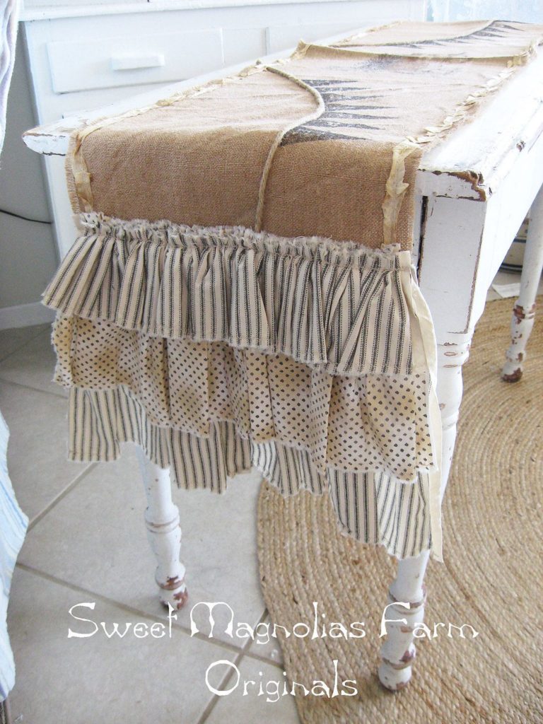 Use burlap in a new role: pretty and practical DIY tablecloths