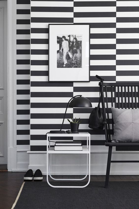Striped halls: Dare to paint or decorate your entrance with stripes