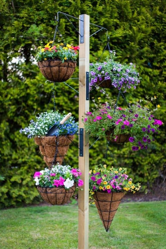 48 Different and spectacular DIY ways to hang pots in your yard and ...