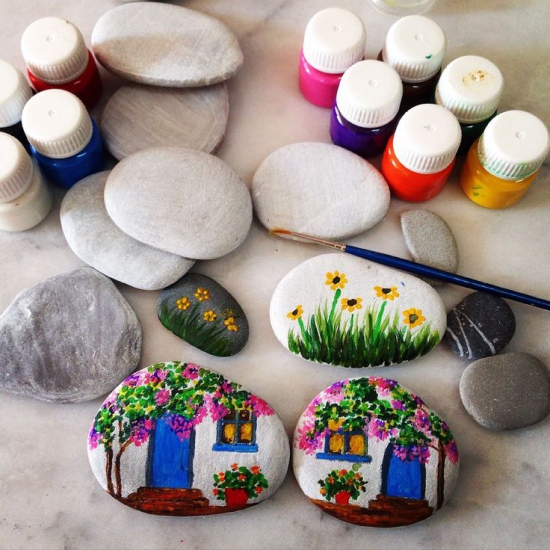 DIY stone painting - can reduce stress and decorate your home and ...