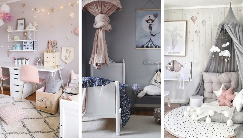 Grey and pink clearance childrens bedroom