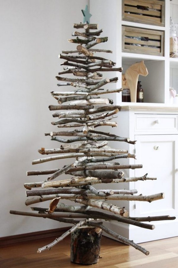 40 Creative Ideas For A Diy Christmas Tree From A Board And Branches