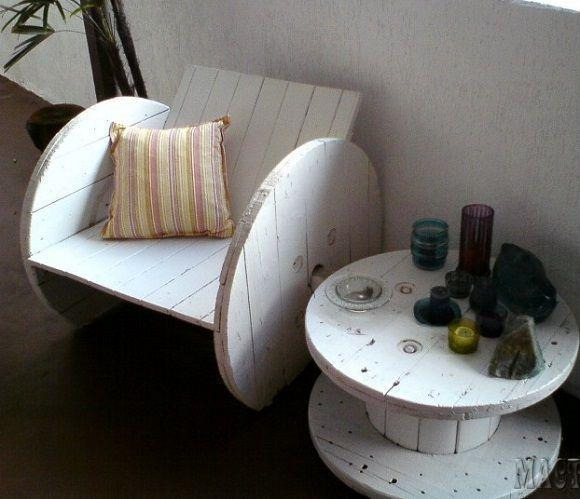 Cable reel furniture: 32 super DIY ideas for inspiration | My desired home