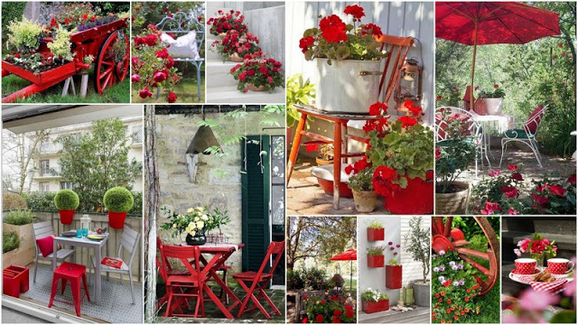 30 Amazing ideas with red touches in your yard, garden or balcony