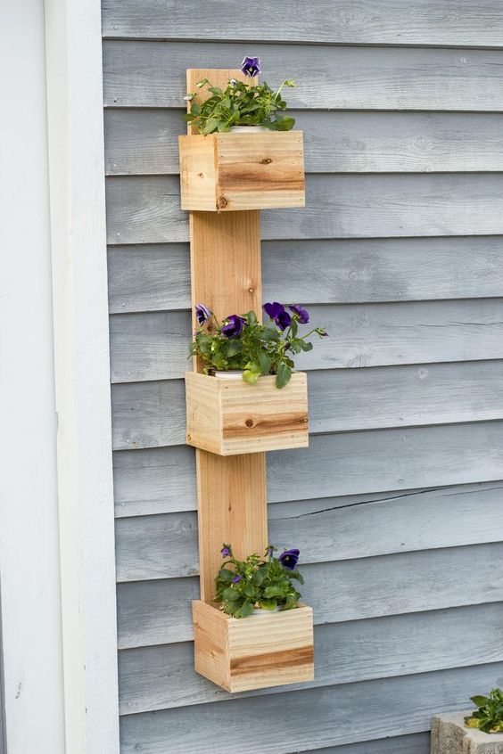 20 inspirations for DIY wooden wall pots that will take up almost no ...