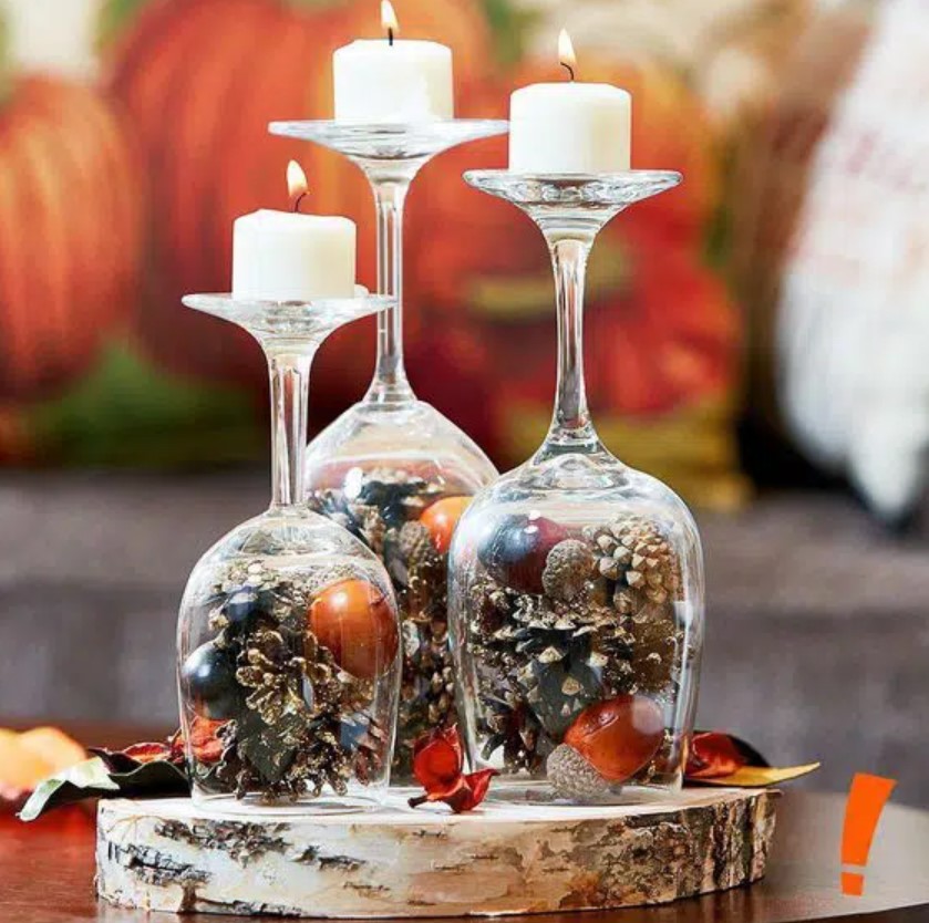 24 Great and Cheap Christmas Decoration Ideas with Wine Glasses My