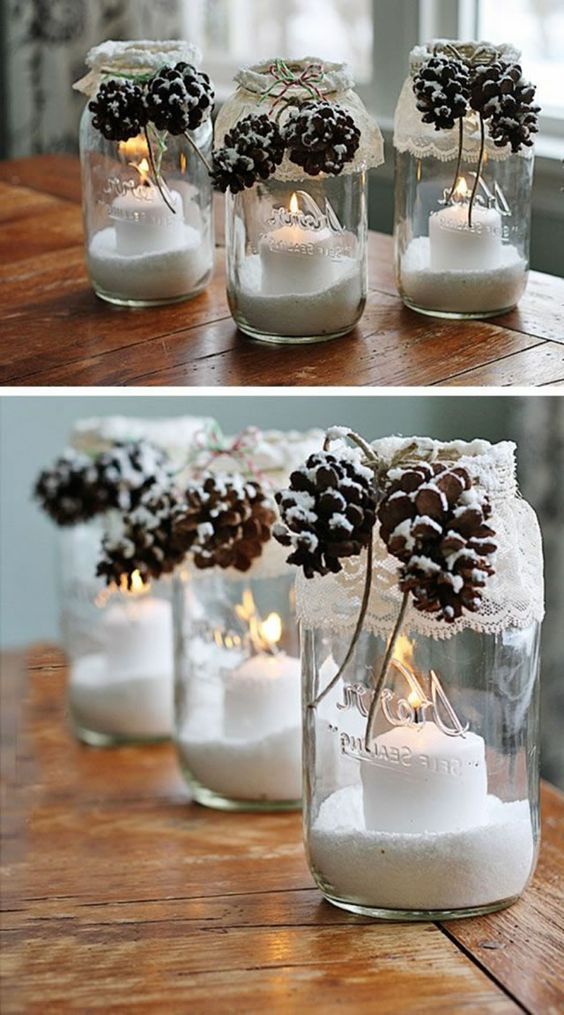 Beautiful DIY winter candlesticks you can make yourself - 23 amazing ...