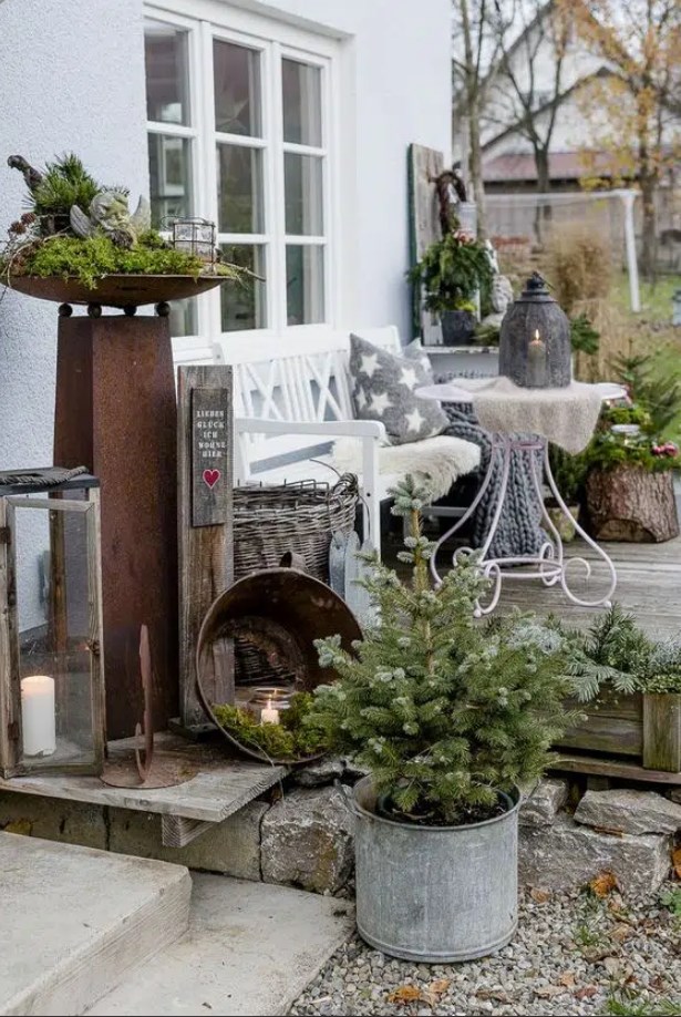 20 Beautiful Christmas ideas and inspirations for terraces and ...