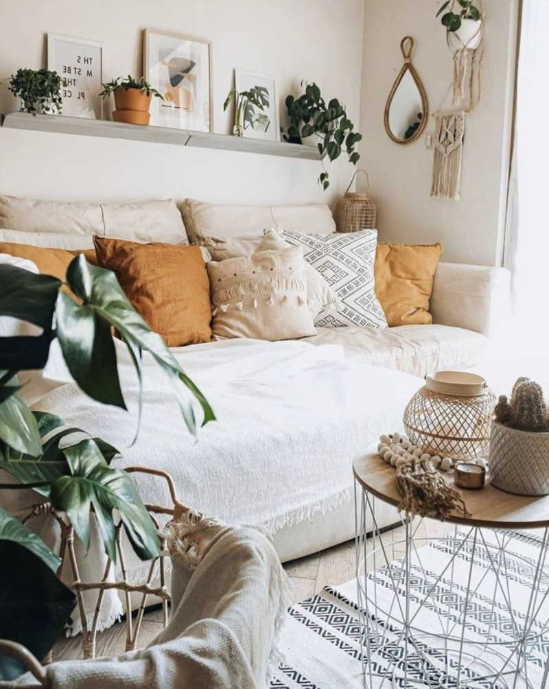 Natural cocooning living room decoration ideas in the spirit of spring ...