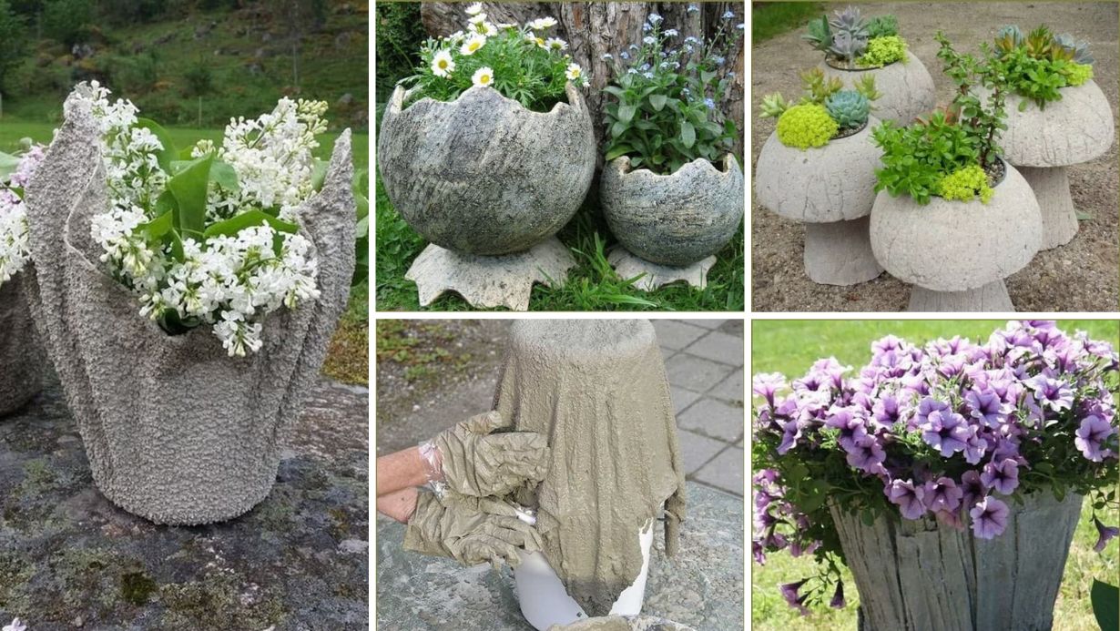 50 Amazing Ideas DIY for Homemade Outdoor Cement Planters | My desired home