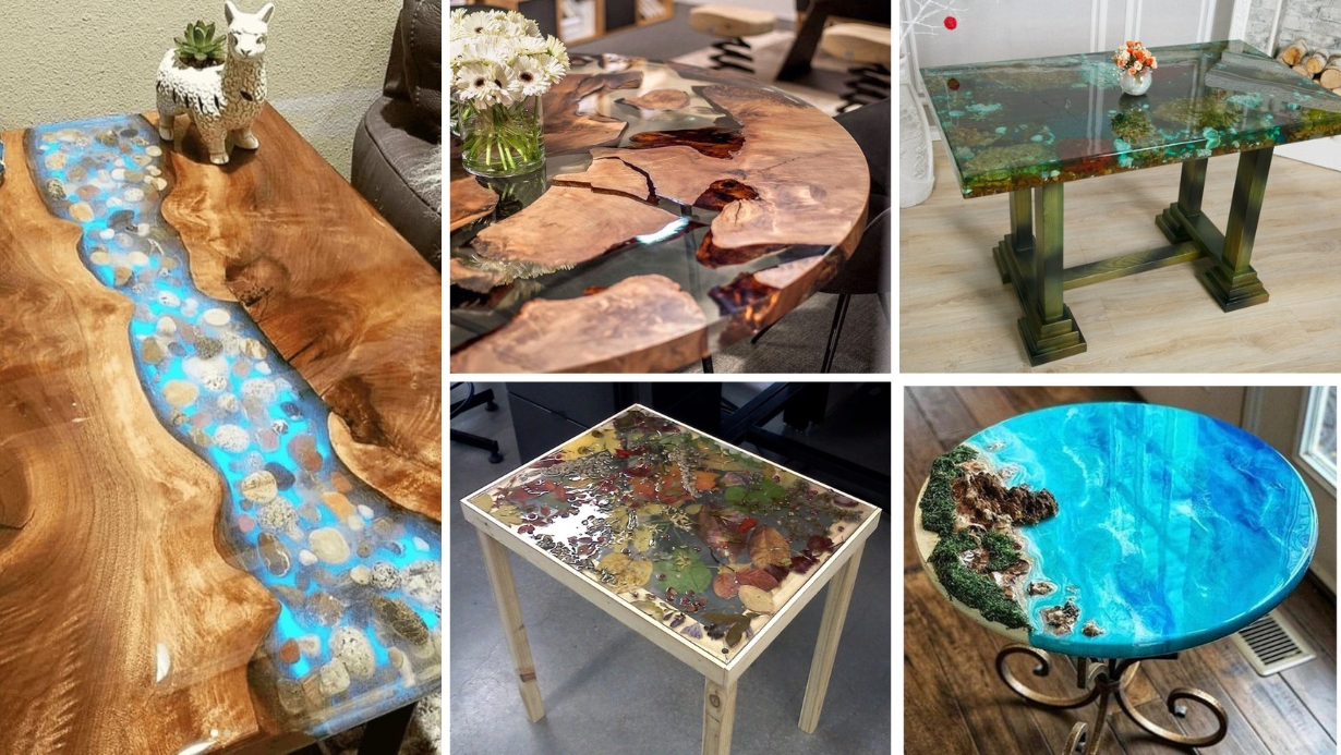 42 Great ideas for epoxy resin and wood furniture, how to make them
