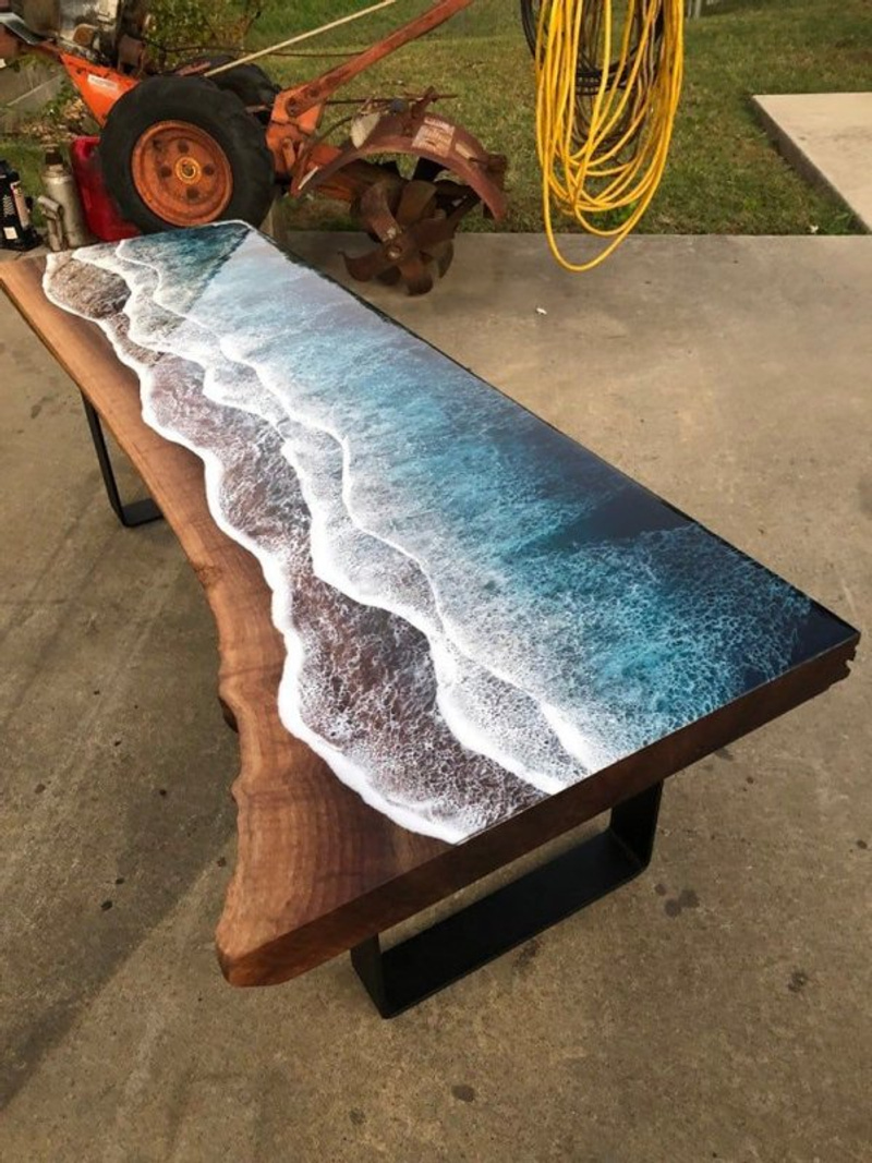 42 Great ideas for epoxy resin and wood furniture, how to make them ...