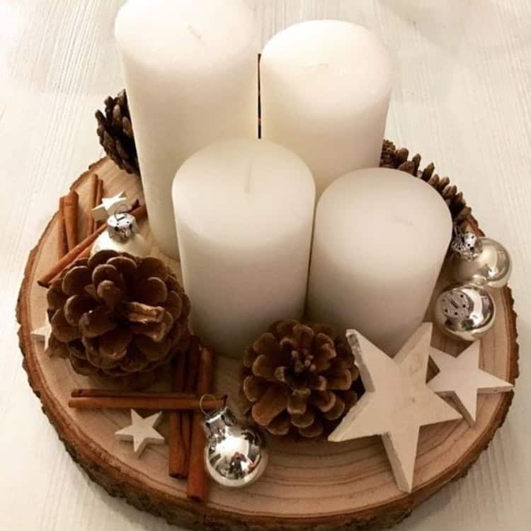 35 Enchanting Christmas Decorations with Log Slices That You Will love