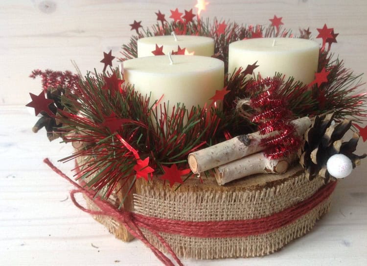 35 Enchanting Christmas Decorations with Log Slices That You Will love