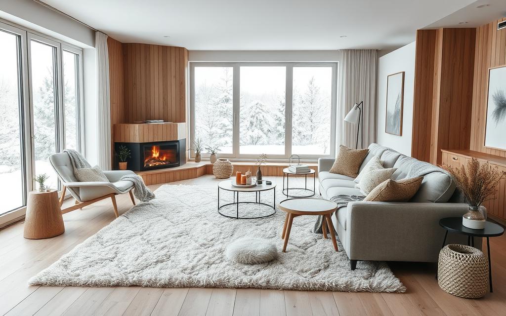 View of Decorate your living room in Scandinavian style for winter: 40 stylish ...