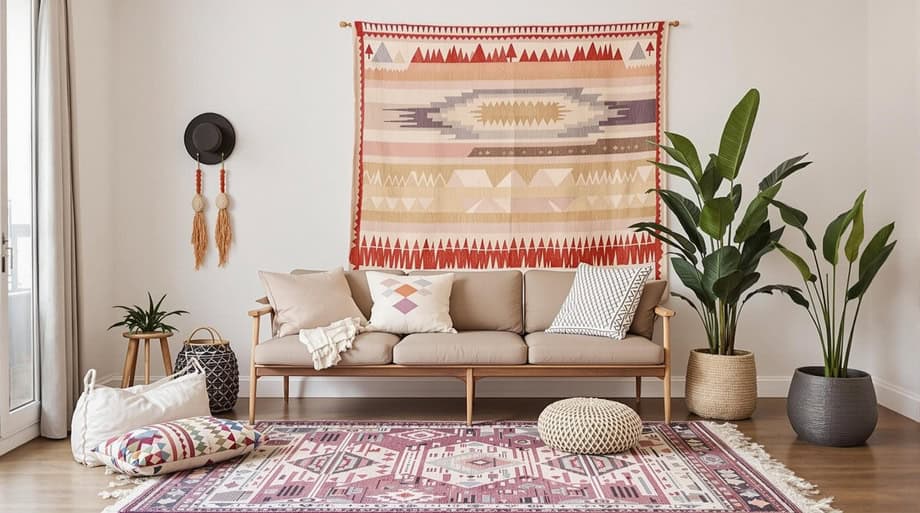 How to Decorate Your Wall with Boho Rugs | My desired home