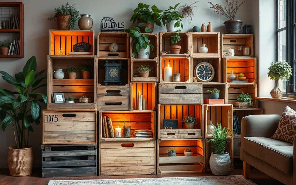 Transform Wooden Crates into Stylish Storage Solutions