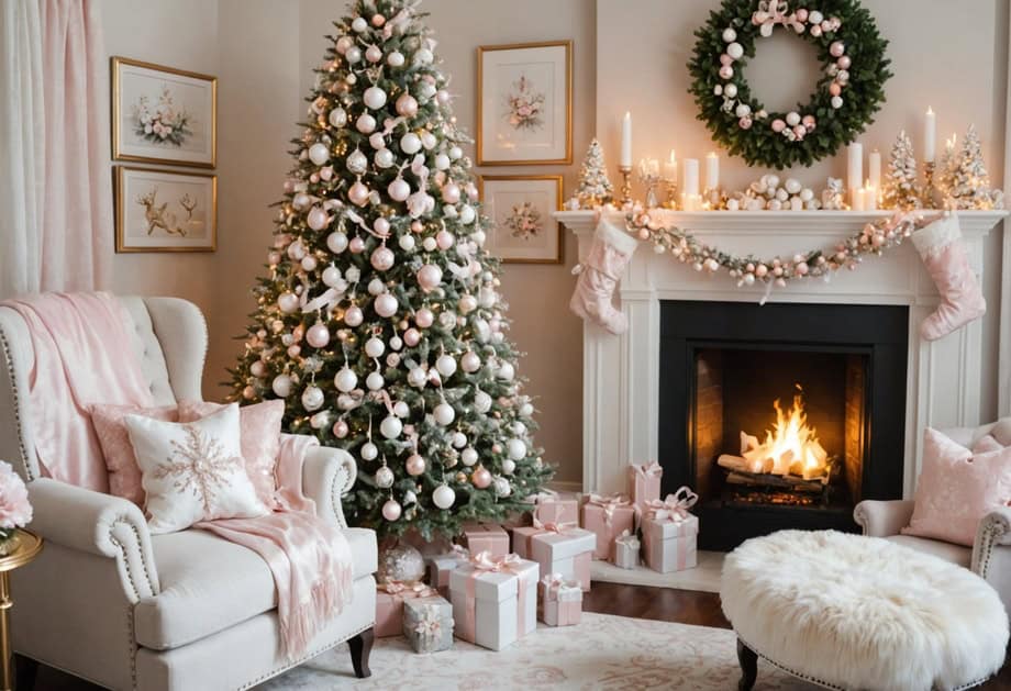 Soft Pink and White Christmas Decor Ideas for a Gentle, Romantic Look ...